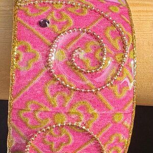 Iris Design Wide Artisan Bangle Mauve & Pink